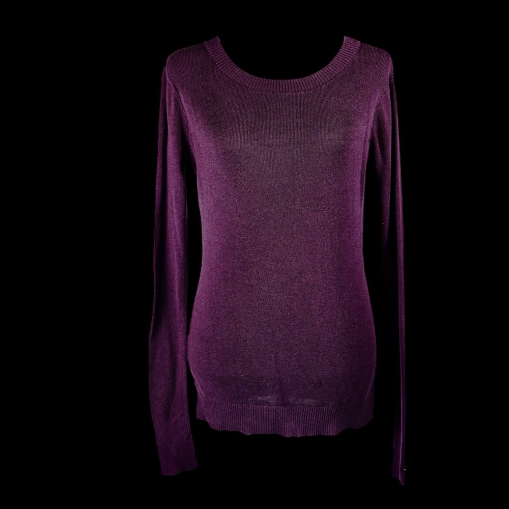 Express Plum Purple Cotton Rayon Knit Sweater Pullover – Size L - Picture 4 of 14